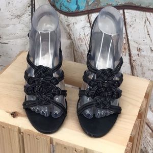 LOFT Elegant Black Strappy Heels